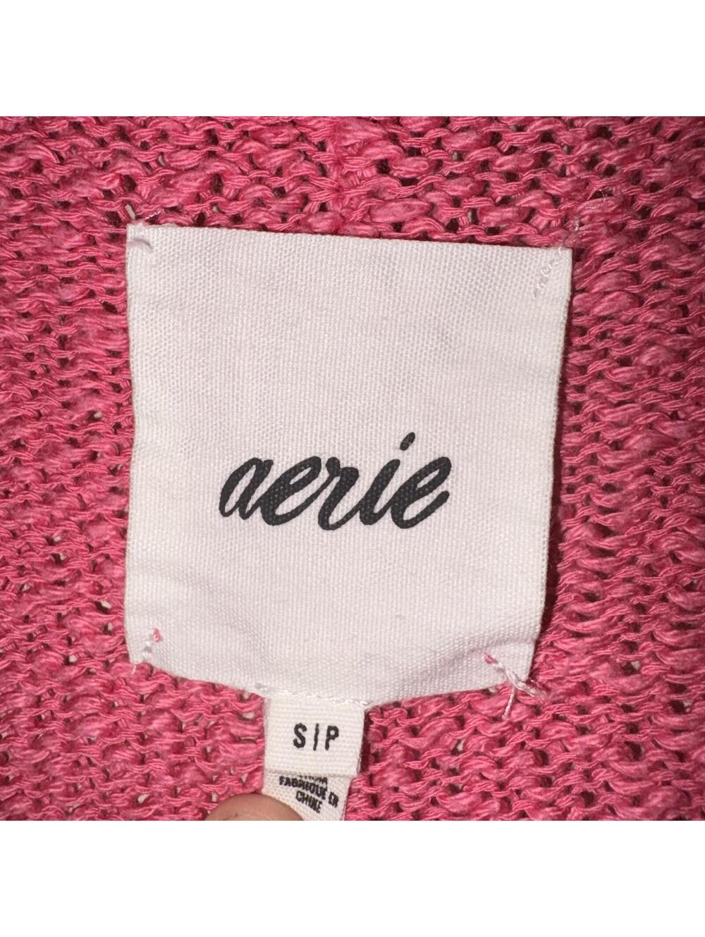 Aerie Pink Oversized Scoop Neck Knit Sweater Size Small - Picture 3 of 4